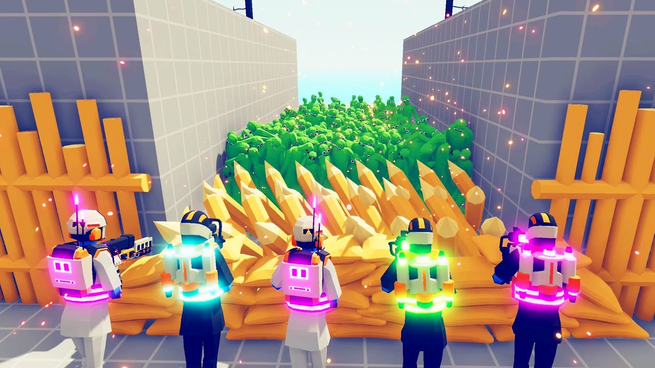 Zombie 100 Units vs Neon Army - Totally Accurate Battle Simulator TABS