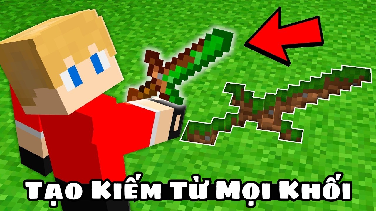 Tôi Có Thể Chế Tạo Kiếm Từ Mọi Loại Khối Trong Minecraft😱!