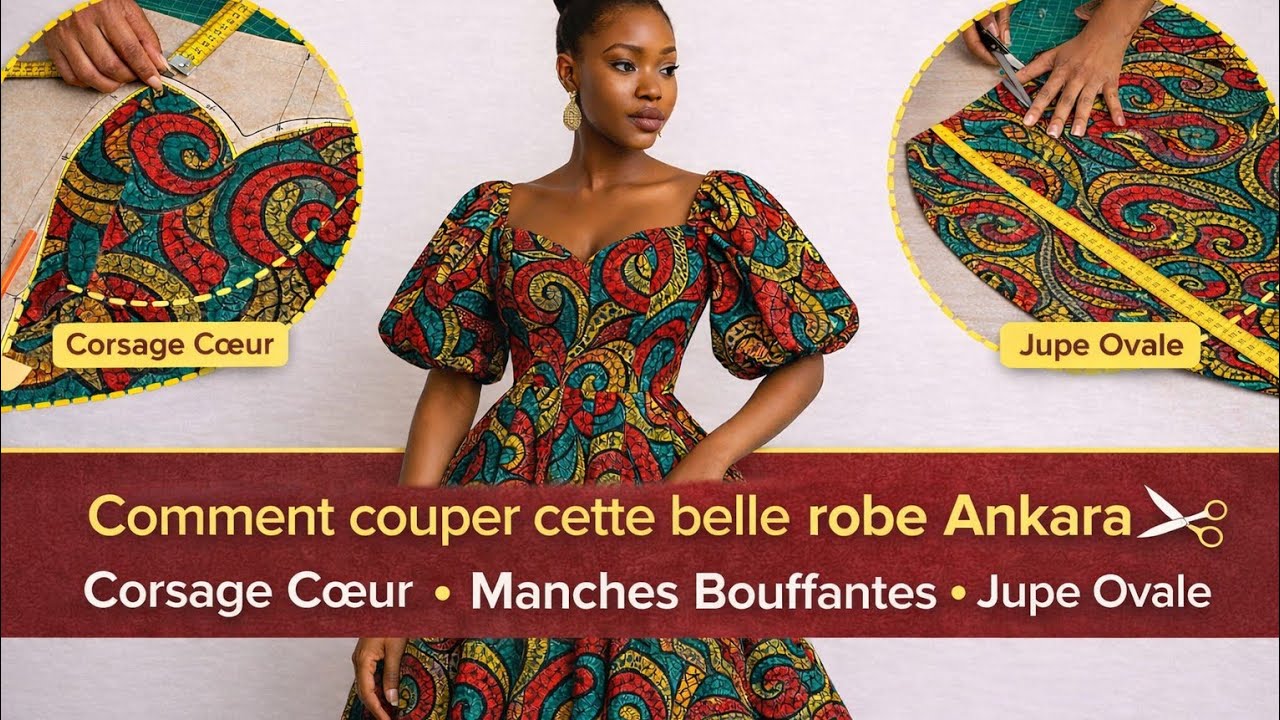 Apprends à couper cette robe Ankara comme une pro !  #tutoriel #debutante #sewingtutorial #couture