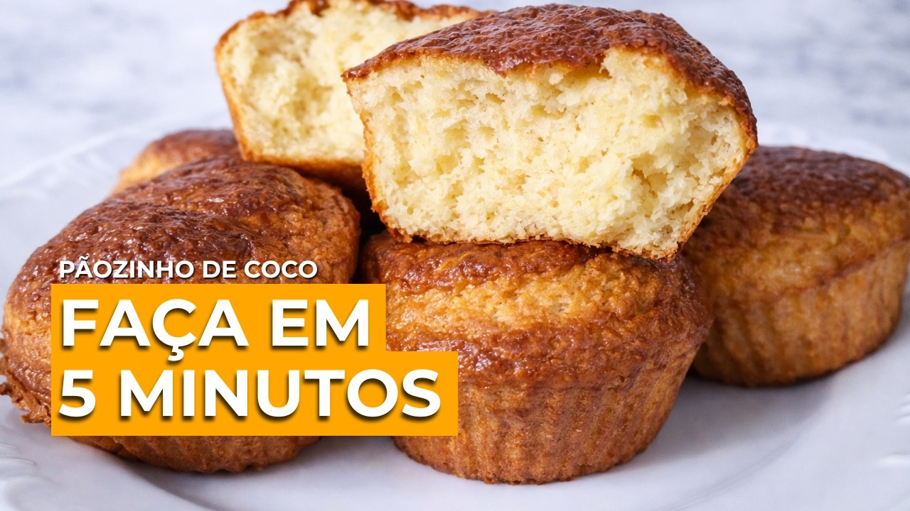 PÃOZINHO de coco, SEM AÇÚCAR, SEM FARINHA Delicioso e Rápido!