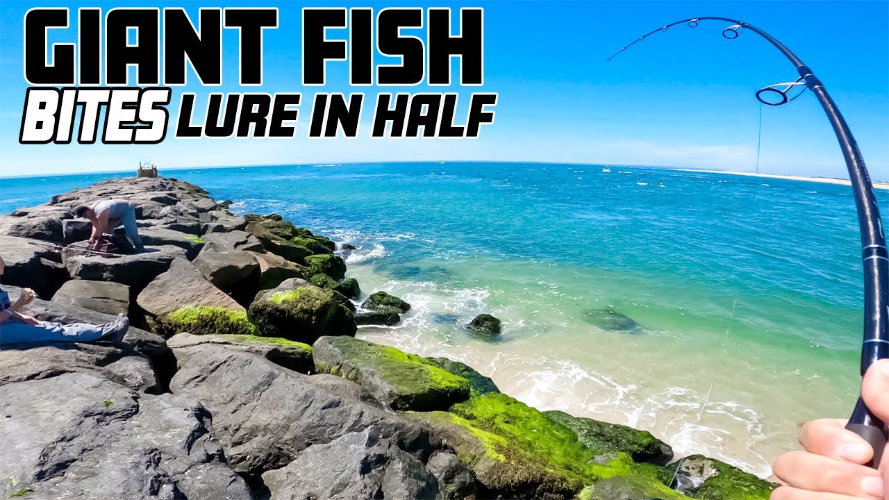 MONSTER FISH BITES LURE IN HALF - TAGGED First Saltwater Fish - Surf Fishing Long Island New York