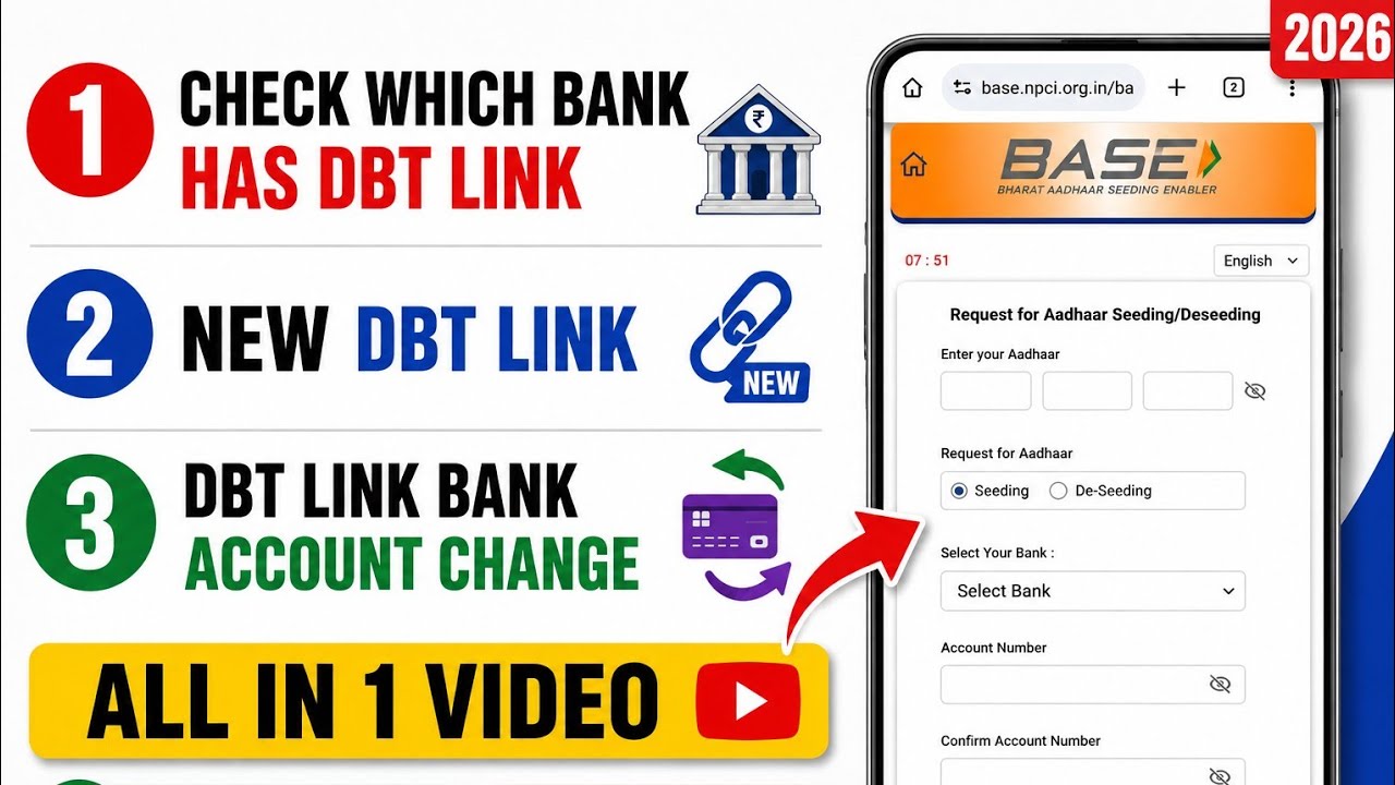 New DBT Link Process 2026 | Change DBT Link Bank Accounts 2026 | Check which Bank has DBT Link