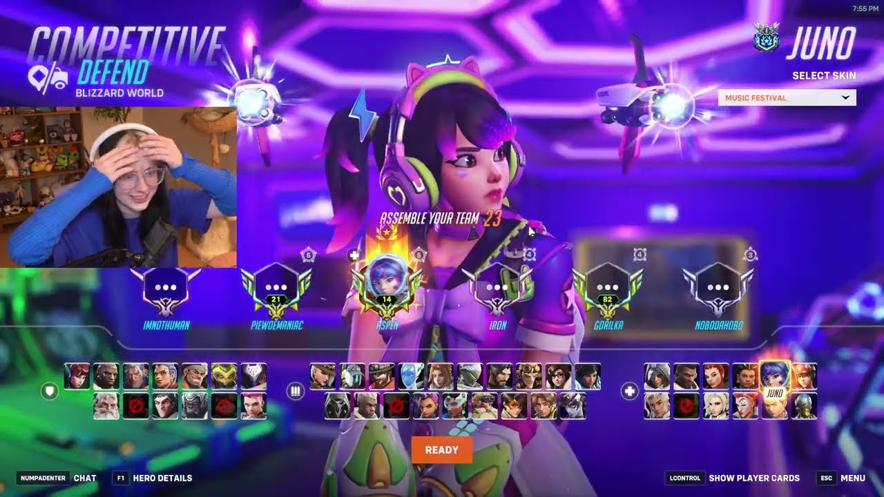 Исцеление на 15 тысяч! БЕЗУМНЫЙ ДЖУНО! Игровой топ-500 19-го сезона Overwatch 2 в Аспен Джуно