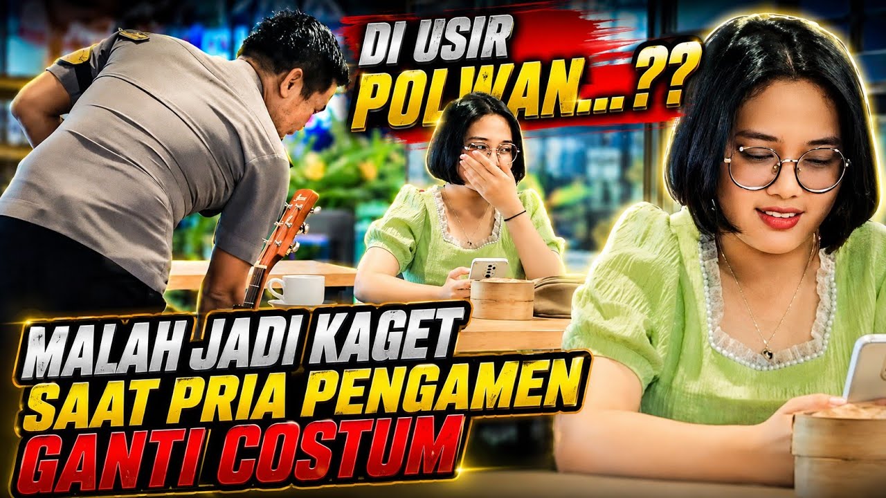 GODAIN WANITA CANTIK BERAMBUT POLWAN DI USIR DAN KAGET MELIHAT PENGAMEN BERUBAH COSTUM 😱😱