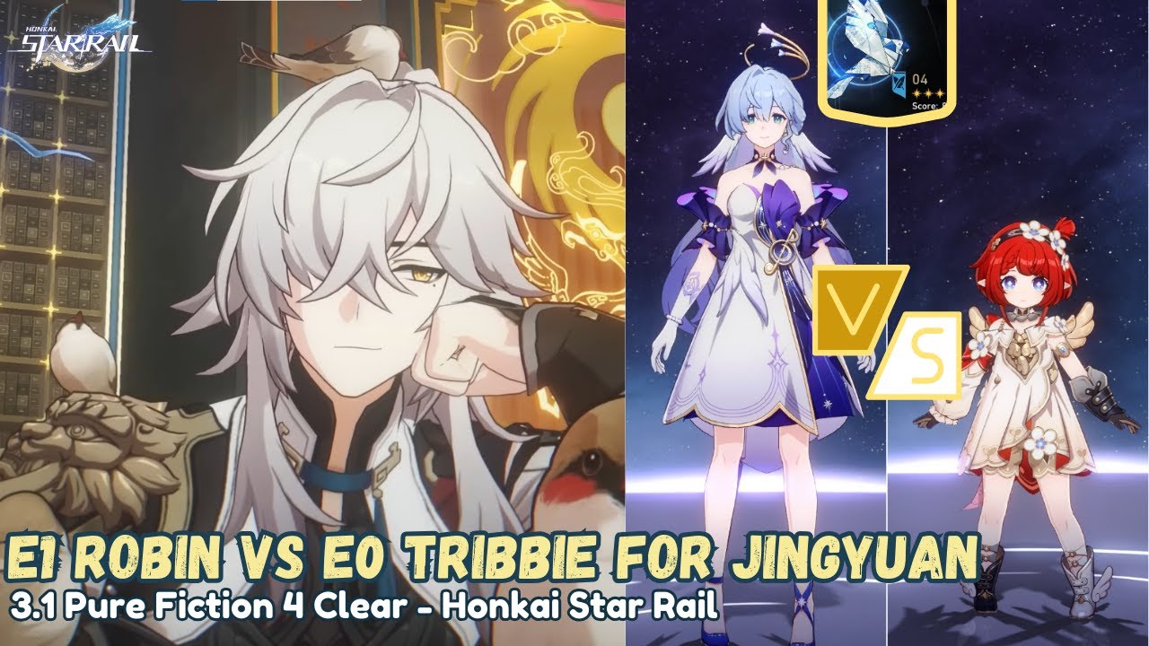 E1 Robin Vs E0 Tribbie for Jing Yuan team - 3.1 Pure Fiction 4 Clear | Honkai Star Rail