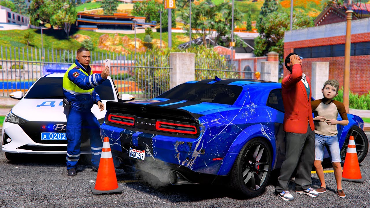 ОТЕЦ И СЫН В GTA 5 - РАЗБИЛ DODGE НА 1000 СИЛ! ДАЛ СЫНУ ПОКАТАТЬСЯ НА МАШИНЕ ПО ТРАССЕ! 🌊ВОТЕР