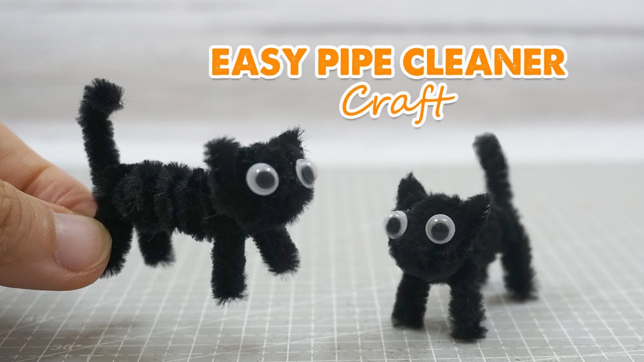 😍 Easy Tiny Kitten Pipe Cleaners Craft | How to make a Cat out of Pipe Cleaner
