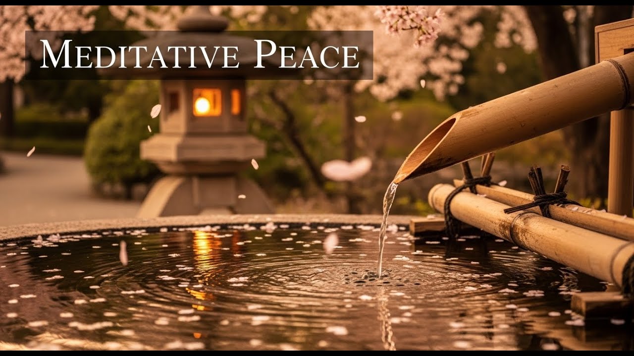 Peaceful Zen Candle Flow Bamboo Fountain and Water Glow for Healing Sleep Meditation Tranquility