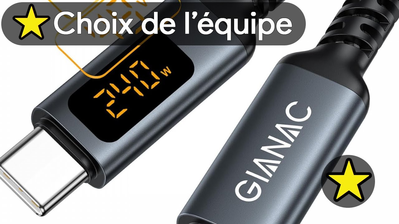 🏆 TOP 3 CABLE USB C CHARGE RAPIDE AVEC AFFICHAGE 2025 🔋