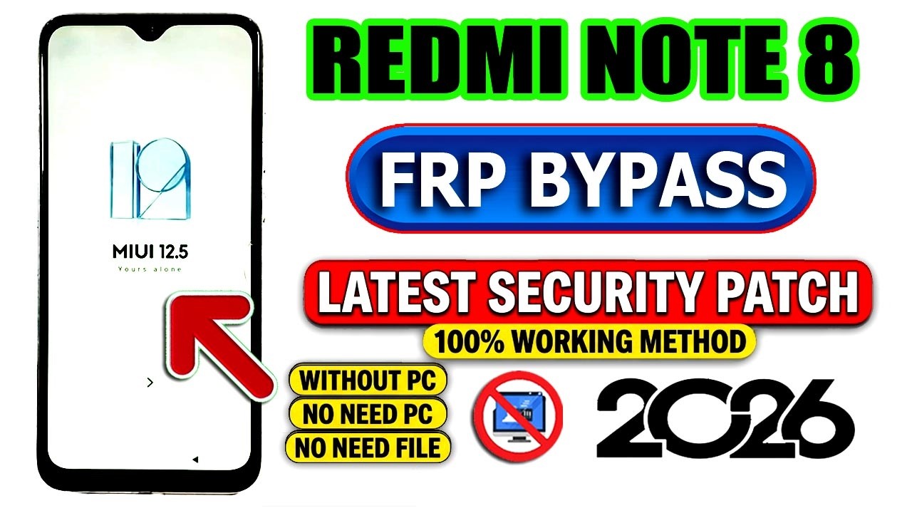 Redmi Note 8 Frp Bypass (MIUI 12.5) → No Pc Working Method 2026 ✓🚀Frp Unlock Step-by-Step