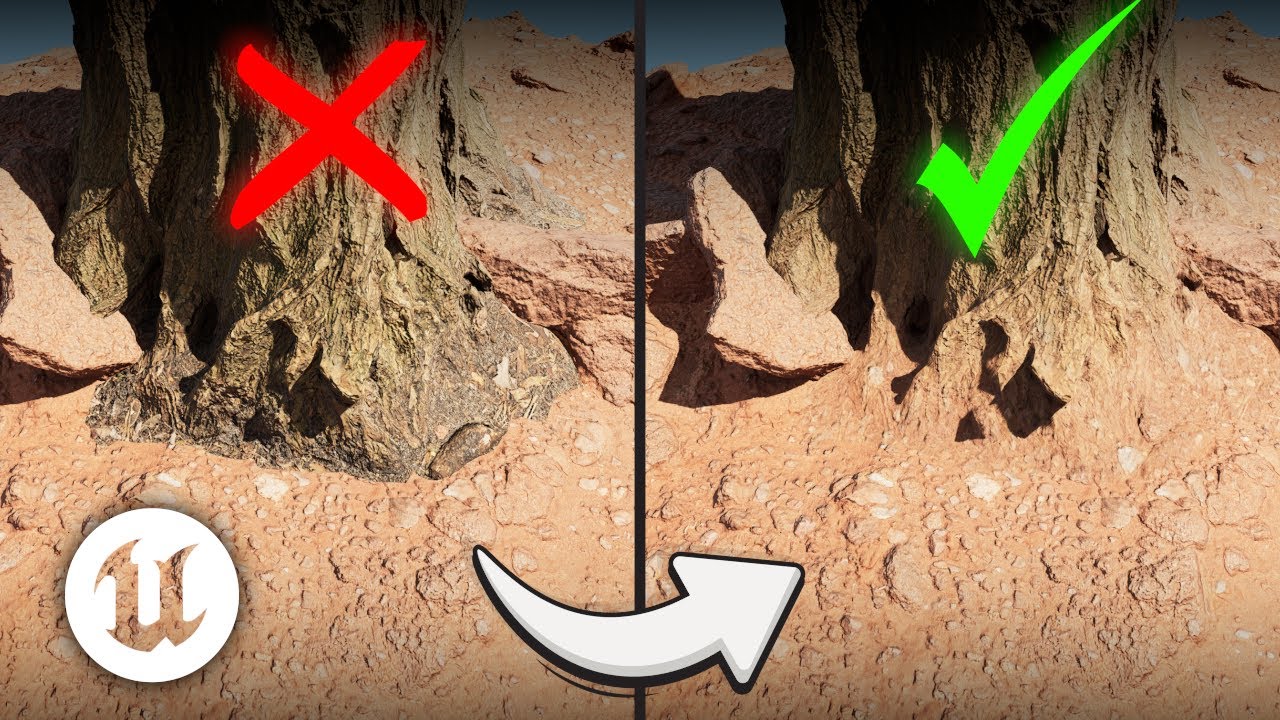 Как Смешать Объекты с Landscape в UE5 | Как Использовать Runtime Virtual Texture В Unreal Engine