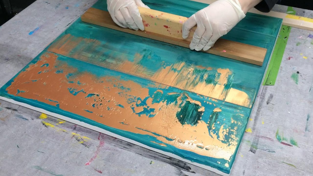 Meditative DIY-Kunst: Mit der Rakeltechnik zur inneren Ruhe finden | Struktur und Kontraste