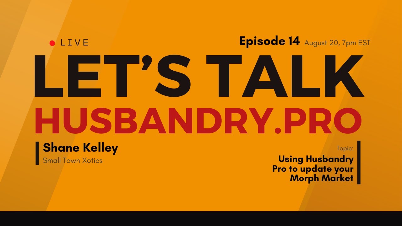 Ep.14 – Using Husbandry Pro to update your Morph Market - Let's Talk Husbandry.Pro