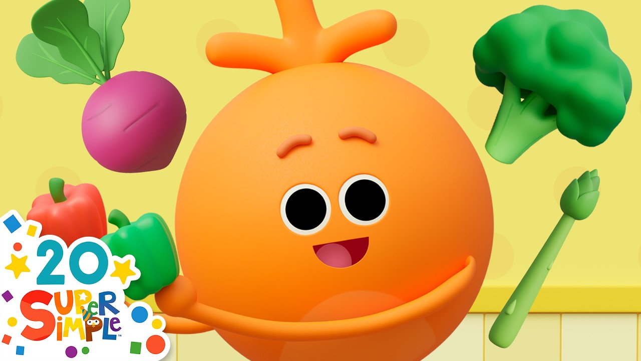 Healthy Eating Song for Kids | I Love Eating Vegetables 🥕 | Bumble Nums & Super Simple Songs