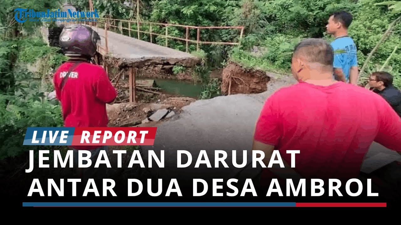 Jembatan Darurat Antar Desa di Ponorogo Ambrol, Warga Harus Memutar Hingga 4 Kilometer untuk ke Kota