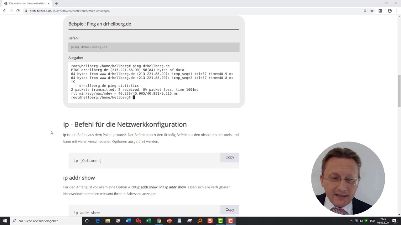 Der Beitrag zu Linux Netzwerkbefehlen (Linux) - Profi-Tutorials.de