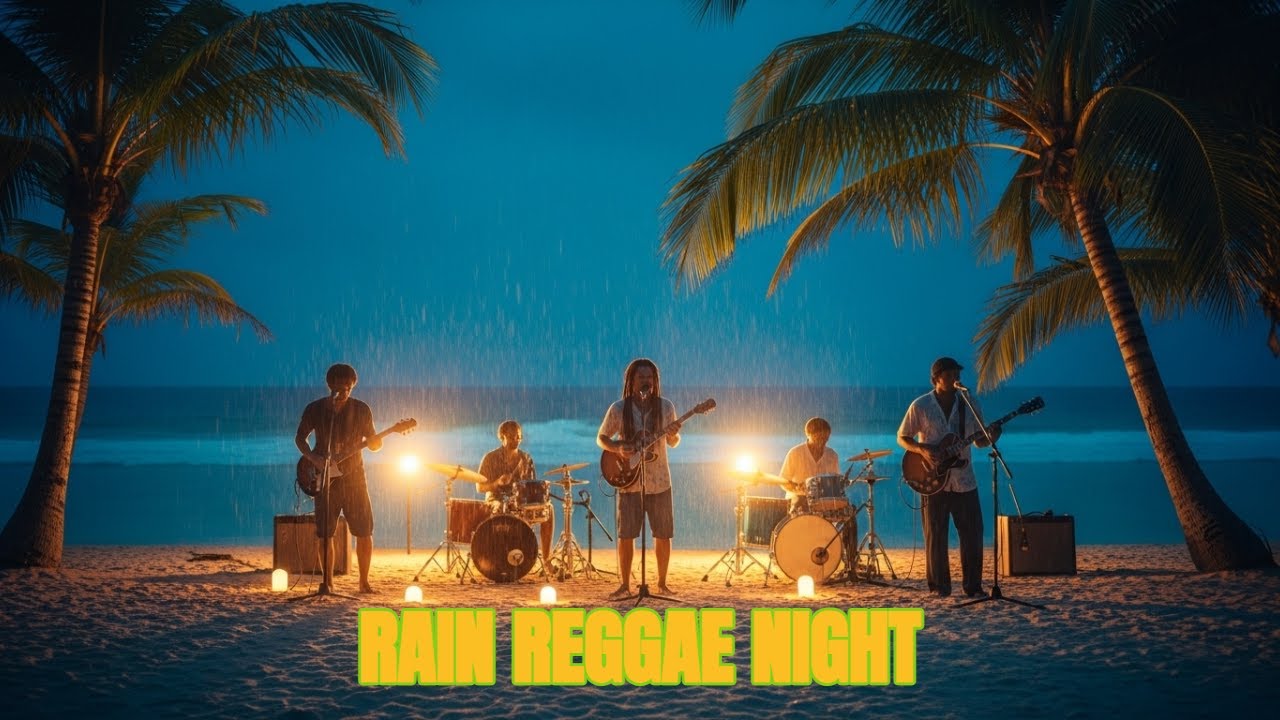 Reggae Rain Night 🌧️ Relaxing Tropical Reggae Music for Chill & Sleep