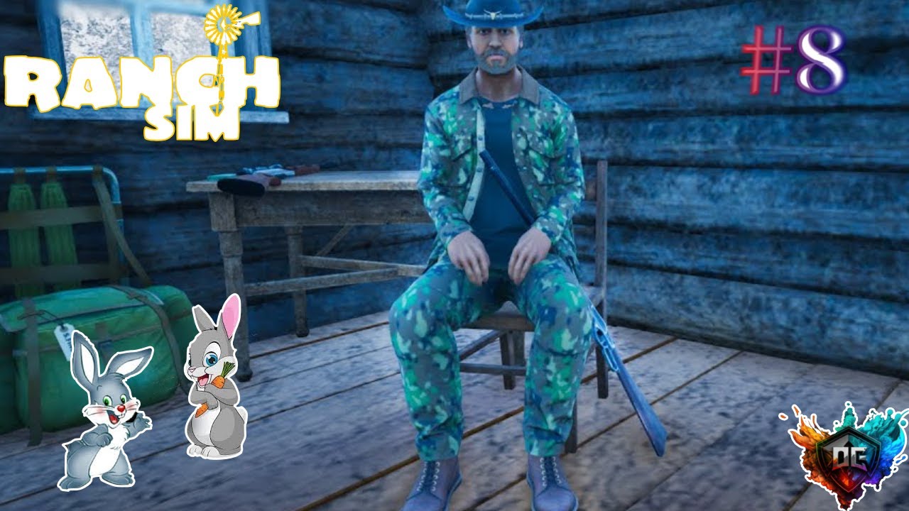 Ranch Simulator #8 - работа на Охотника, ловим кроликов и новое ружье  #баги #приколы #файлы #ранчо