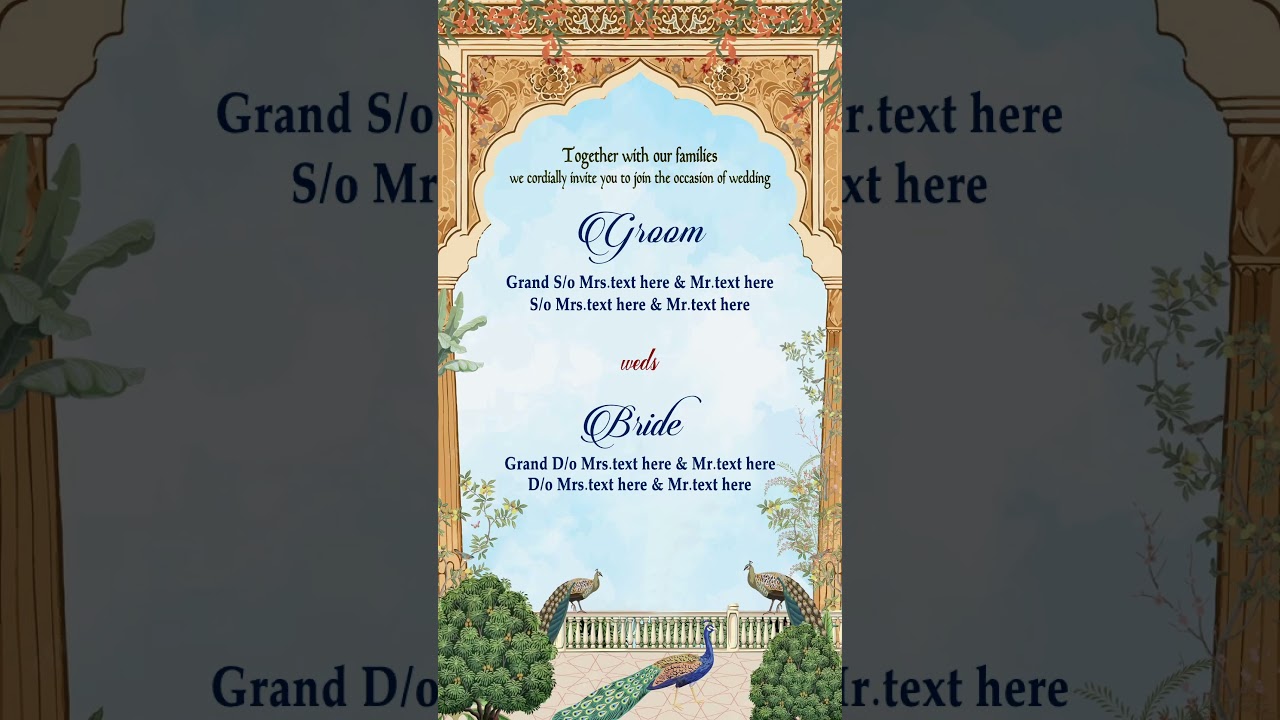 Vertical Wedding invitation Edius Project-118 |Whatsapp Invitation |Edius 7-8-9-10-11 (M-9414402138)