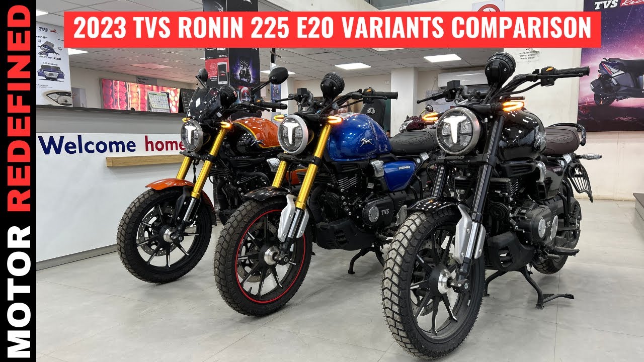 2023 TVS Ronin 225 E20 All Variants Comparison | Price, Mileage & Features.