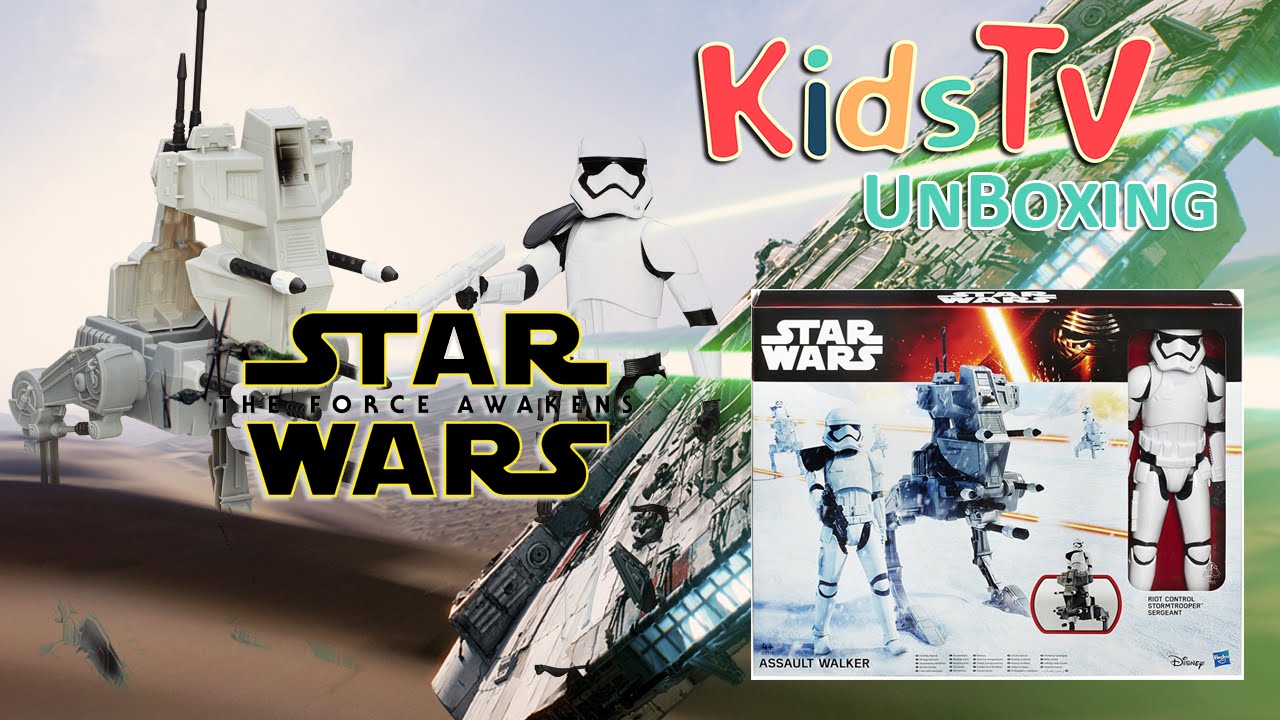 Star Wars The Force Awakens 12-inch Assault Walker Unboxing Playtime With Gideon & Logan
