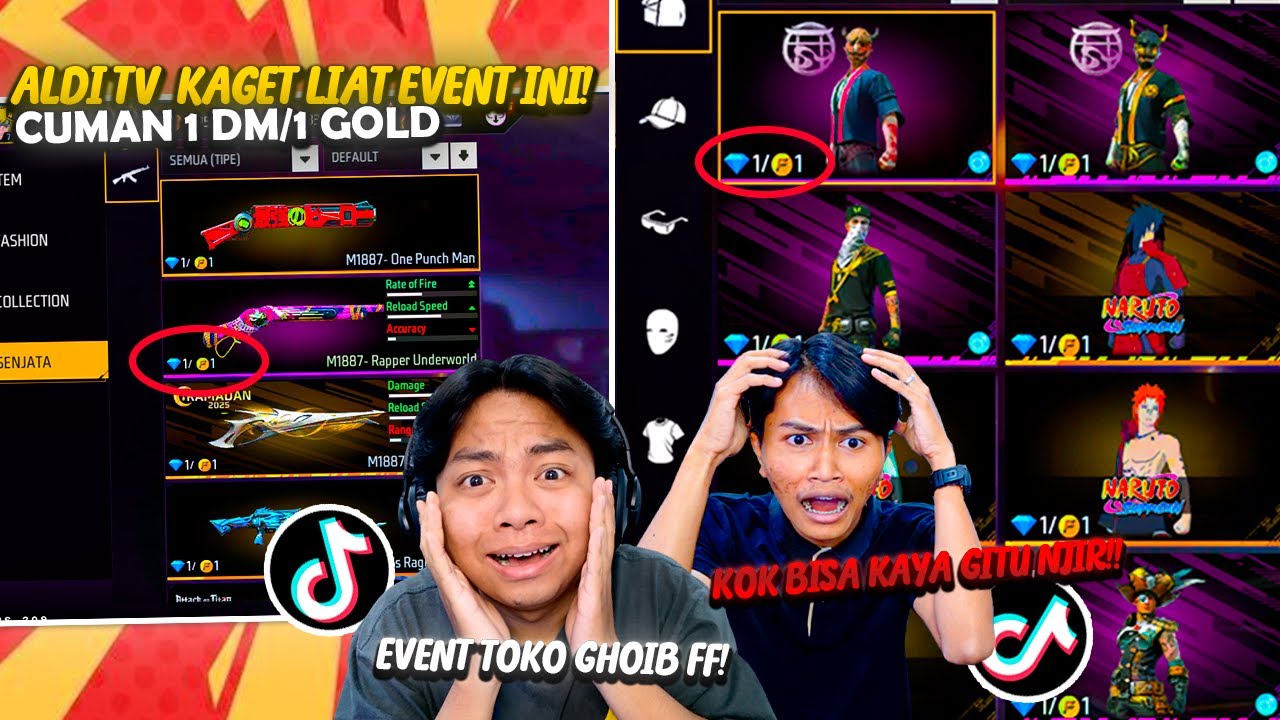 ALDI TV KAGET LIAT FF GUA ADA TOKO GHOIB YANG ISINYA ITEM LEGENDARIS SEHARGA 1 DM & 1 GOLD! 😱