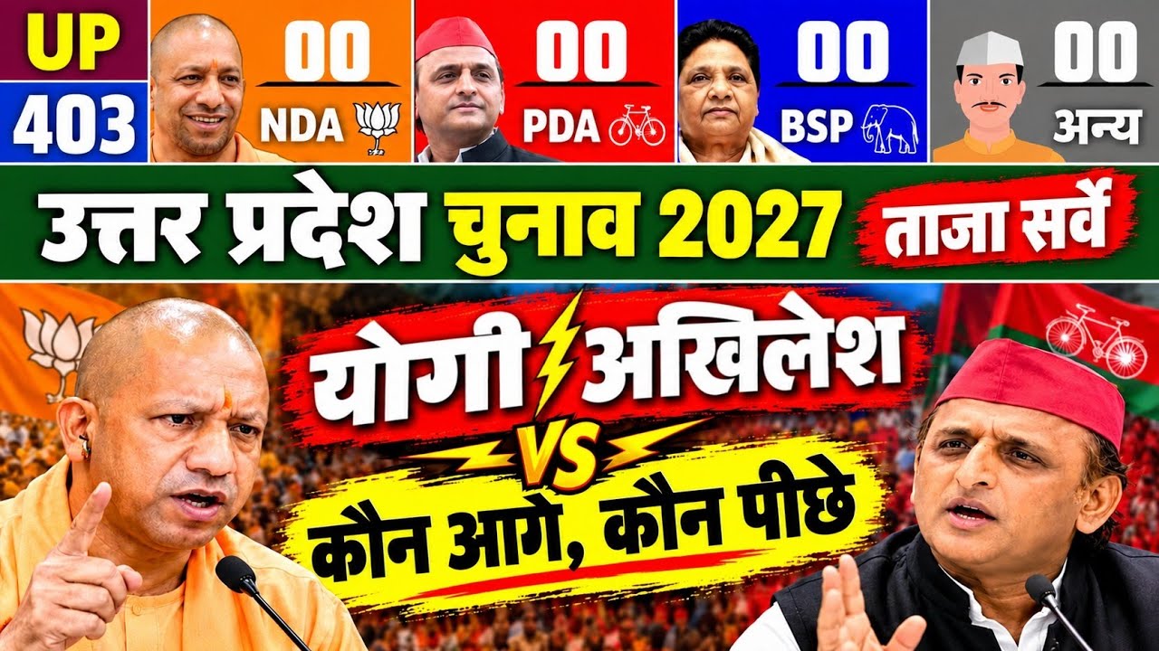 🗳️ UP Election 2027 Opinion Poll | BJP vs SP कौन आगे कौन पीछे? सीटों का बड़ा लटफेर 🔥Yogi vs akhilesh