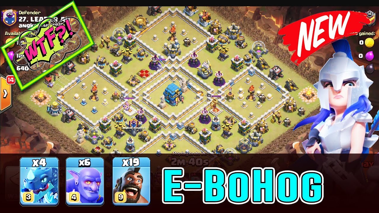 WTF! E_DARG BOHOG & ANY HOG ATTACK STRATEGY SMASH TH12 3-STAR ( Clash of Clans )
