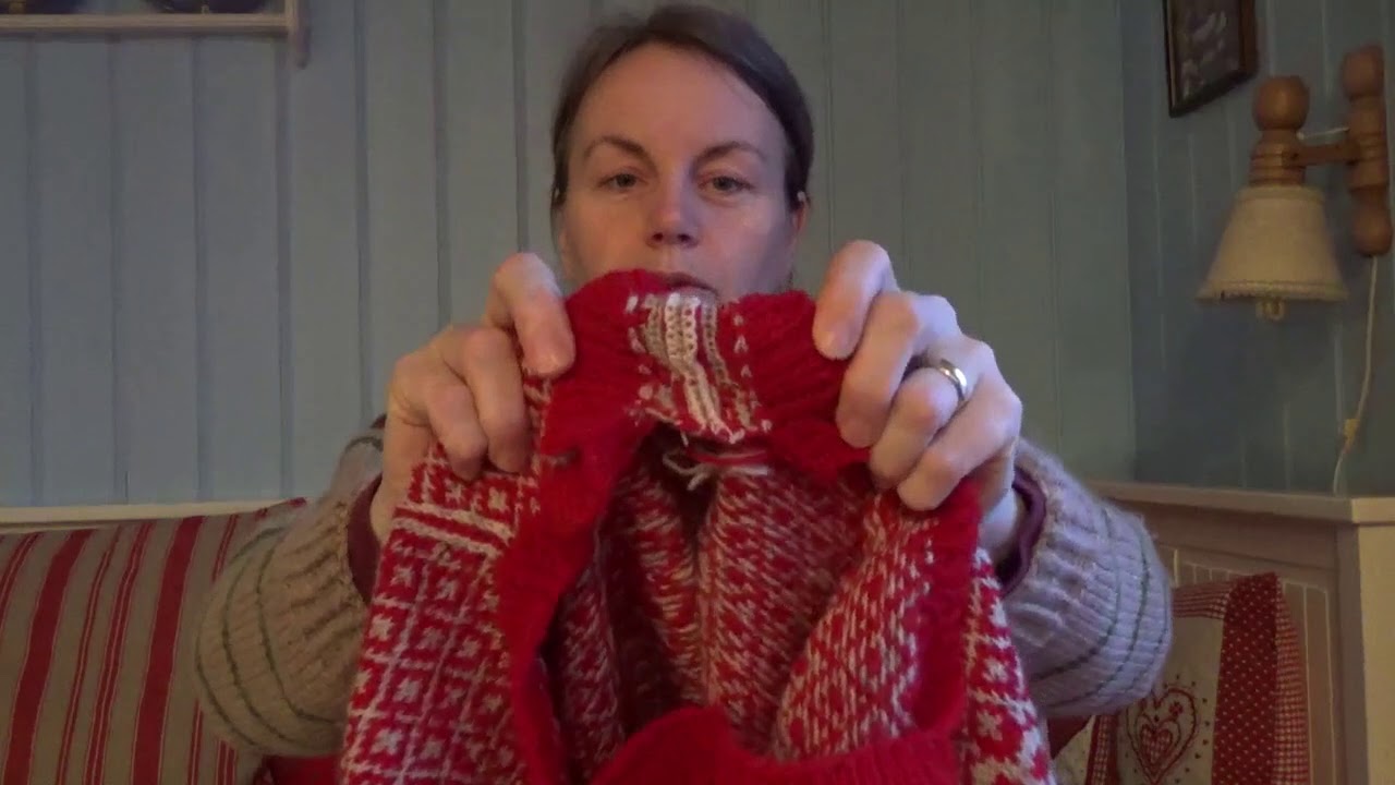 Strikk på landet - Merete monterer, klippe opp jakke uten maskinsøm