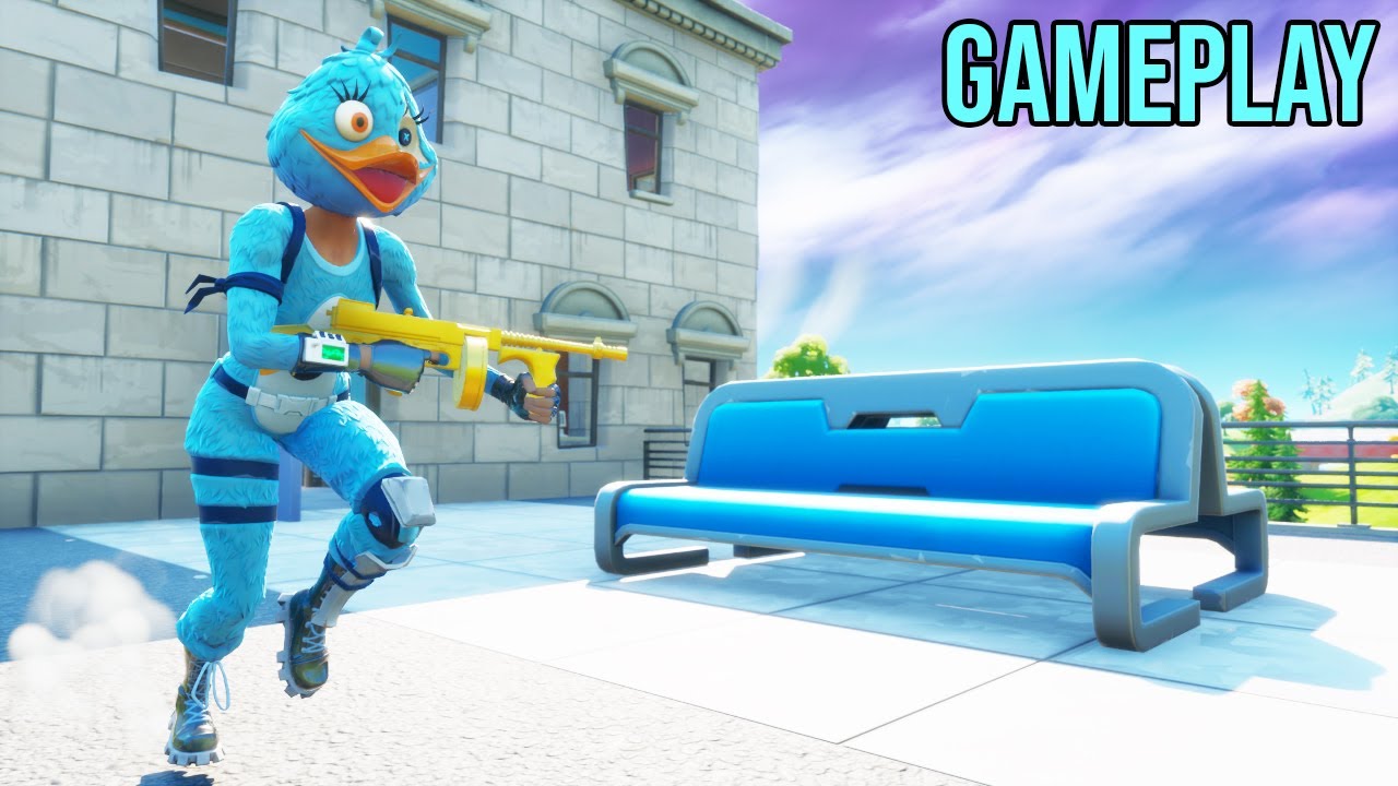 BLUE &ldquo;QUACKLING&rdquo; SKIN GAMEPLAY Showcase (EASTER &ldquo;DUCK&rdquo; OUTFIT) | Fortnite Shop Chapter 2 SEASON 2