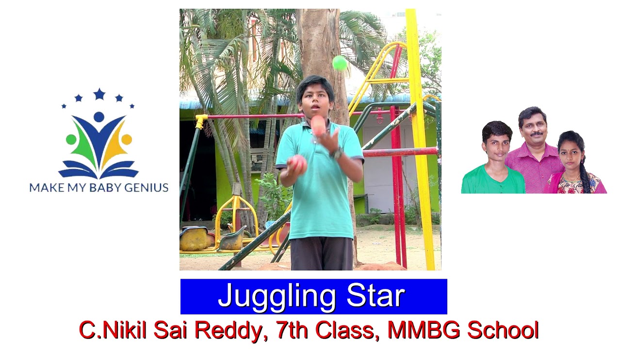 MMBG School || 8th Class Student Nikil Sai Reddy Juggling with Three Balls