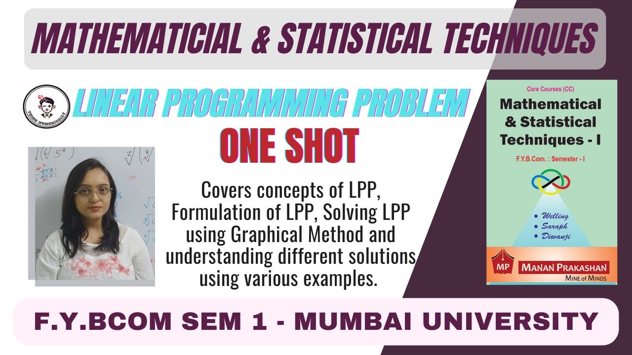 FYBCOM Linear Programming Problems LPP - All Concepts + Notes + Sums - One Shot Revision Lecture