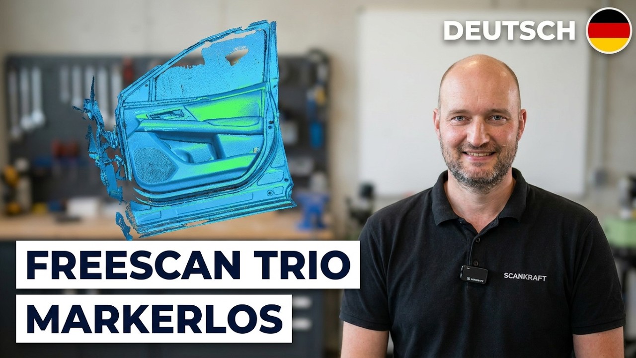 Markerloser 3D Scan einer Autotür mit Shining 3D FreeScan Trio