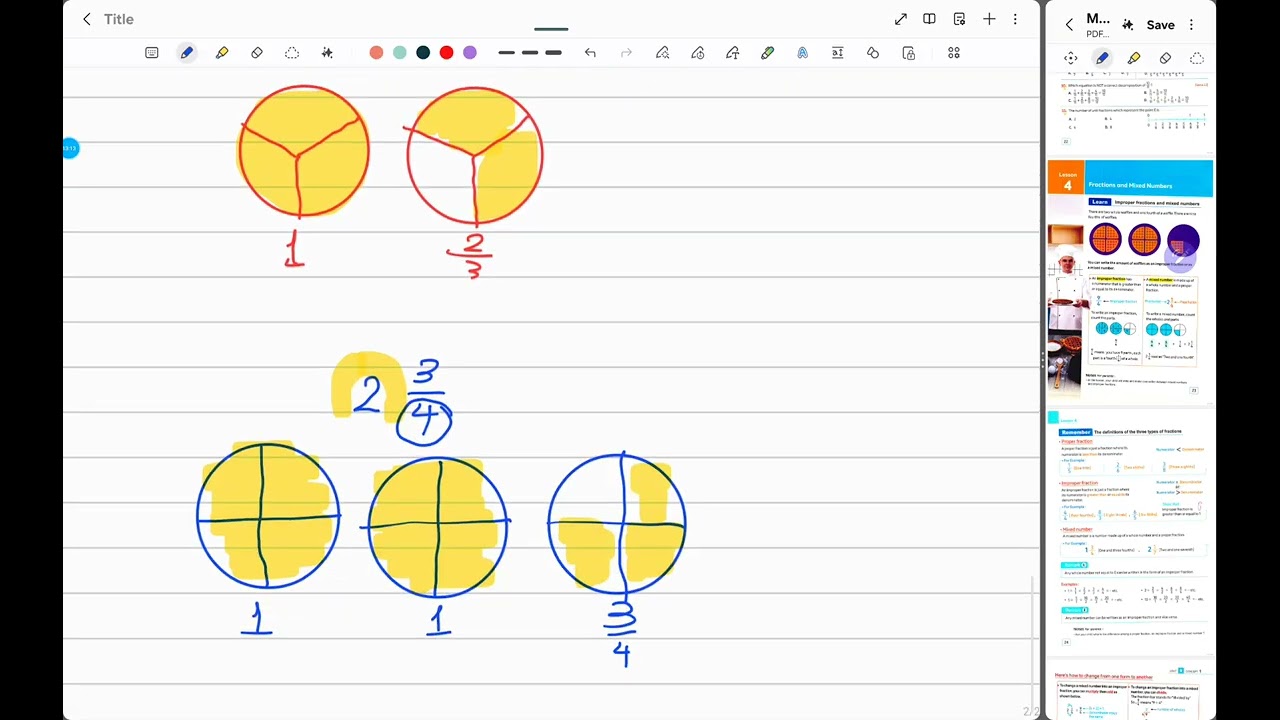 Primary 4  (2nd Term)  lesson 4 Fraction and Mixed Numbers 