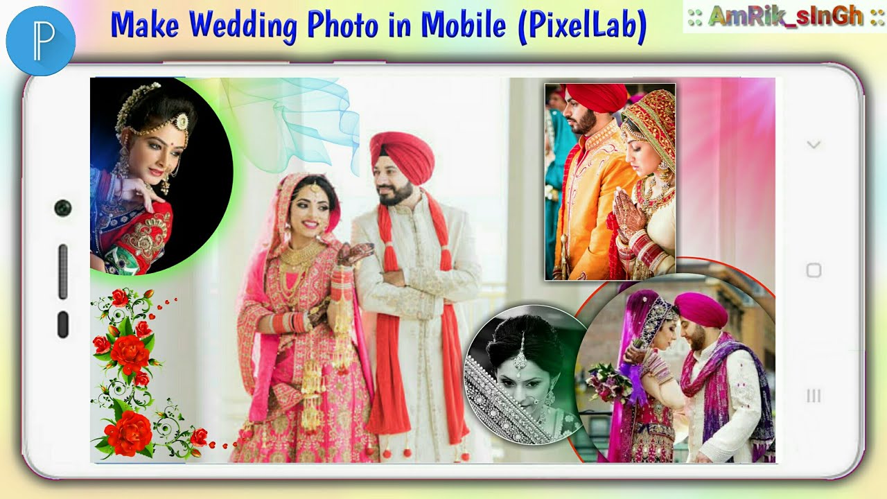 How to make a Wedding photo album in Mobile | Pixellab photo design | Wedding poster | banner
