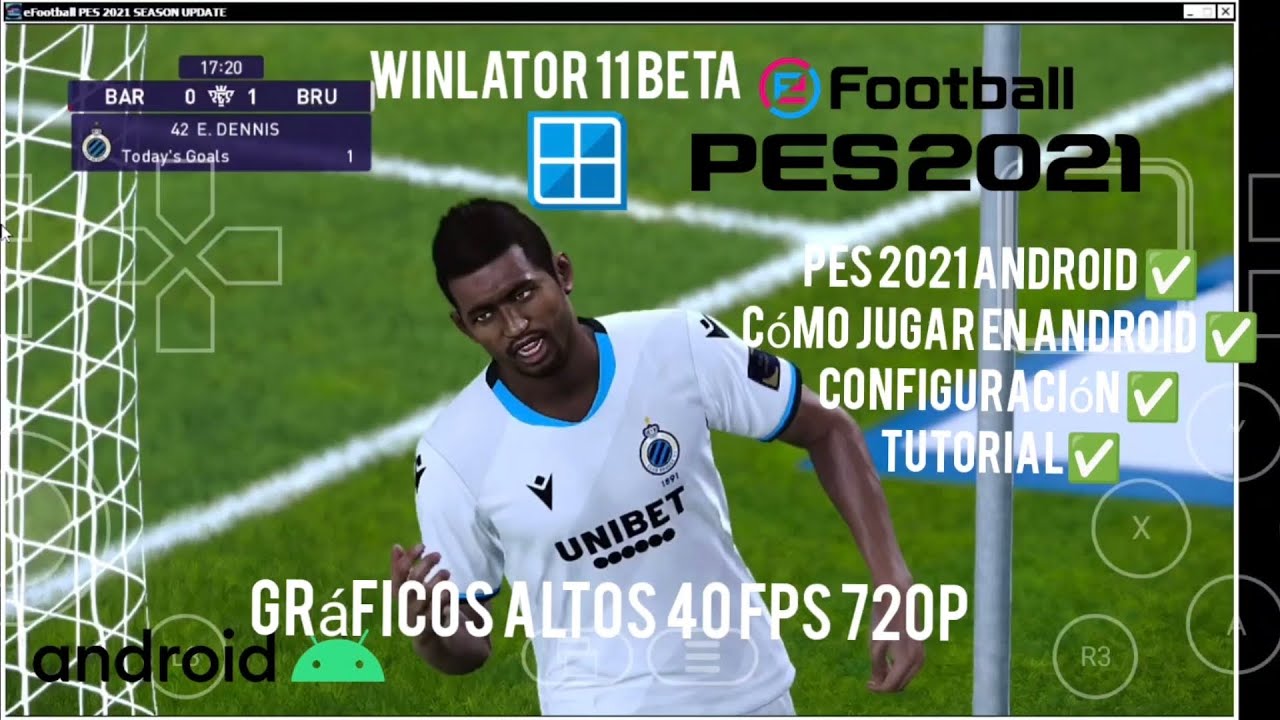 Cómo jugar Pes 2021 PC en  Android Winlator Poco f6 pro 40 fps no lag gráficos altos 