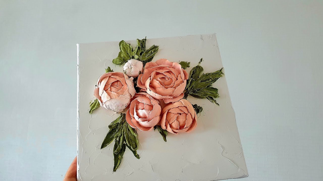 백드롭페인팅 꽃/ 모델링페이스트/ 플라워파이핑 꽃액자 만들기 3D floral painting