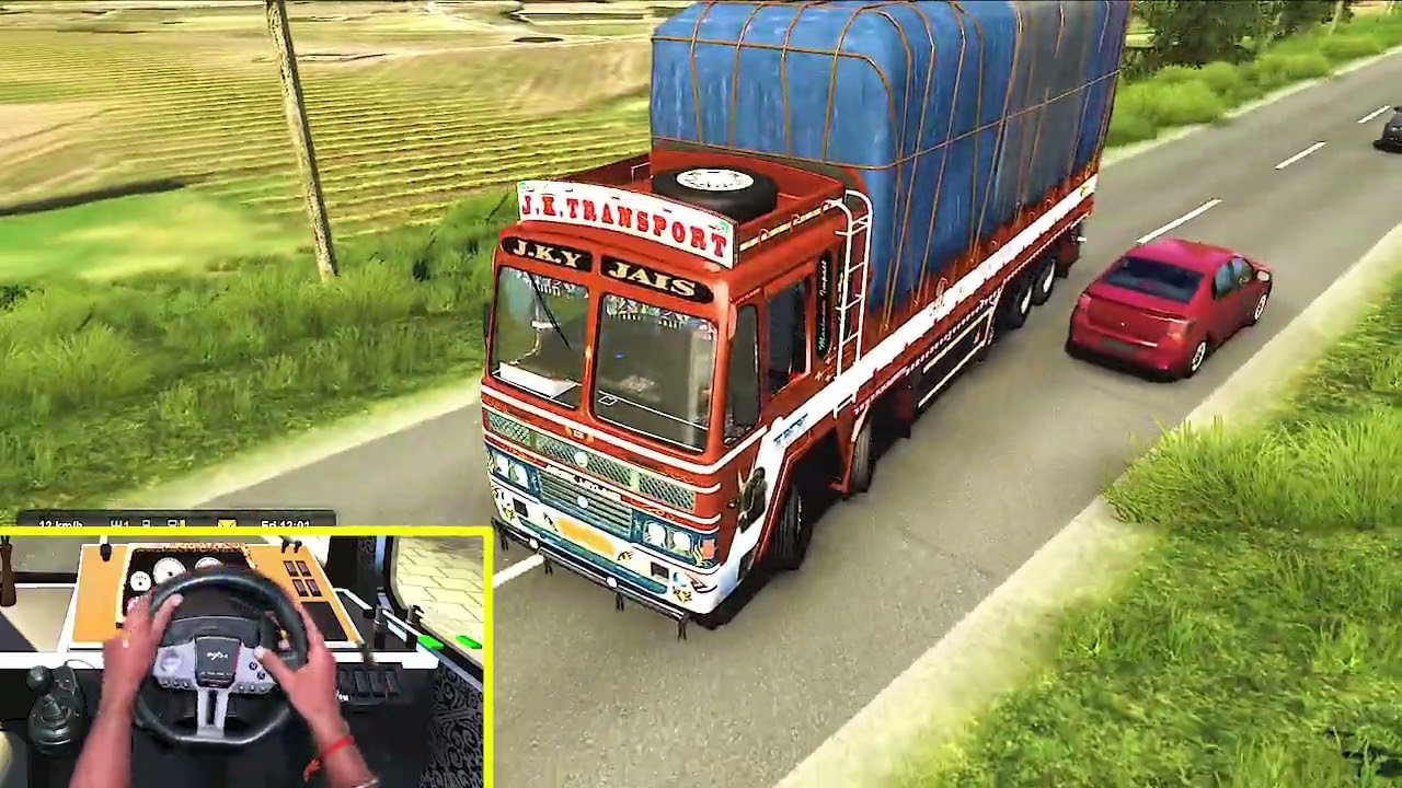 Indian Ashok Leyland 14 Wheeler Truck Driving🔥| Dangerous Cargo Delivery | ETS2 #ets2 #ets2mods #bus