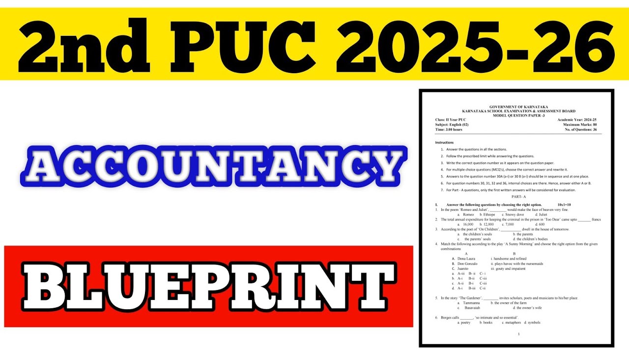 💥2nd PUC ACCOUNTANCY BLUEPRINT || 2025-26 #puc #viral #accountancy   