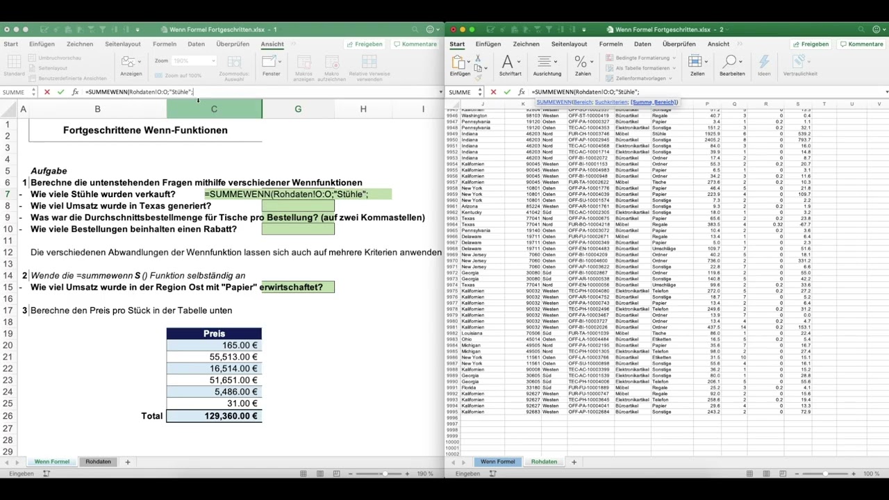 Microsoft Excel Fortgeschrittene Wenn Formeln