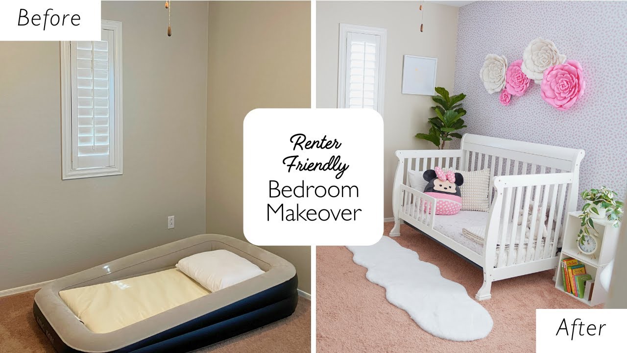 RENTER-FRIENDLY KIDS' BEDROOM TRANSFORMATION & TIPS! #roommakeover #adorningspaces #diy