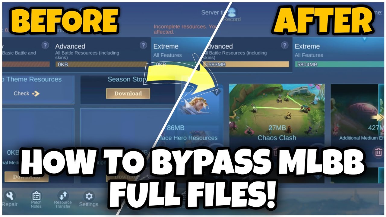 TIPS : HOW TO BYPASS MLBB FULL FILES (SPONGEBOB PATCH) - Mlbb Tips & Tricks!