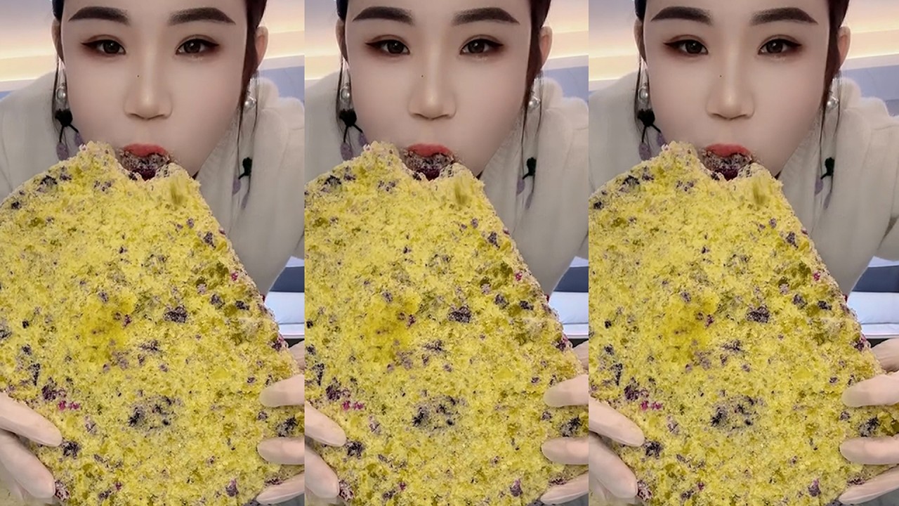 YY / ASMR ICE EATING WITH MATCHA + MILK POWDER + PASSION FRUIT #eatingice #mukbangiceeating / 洋妮儿💋冰