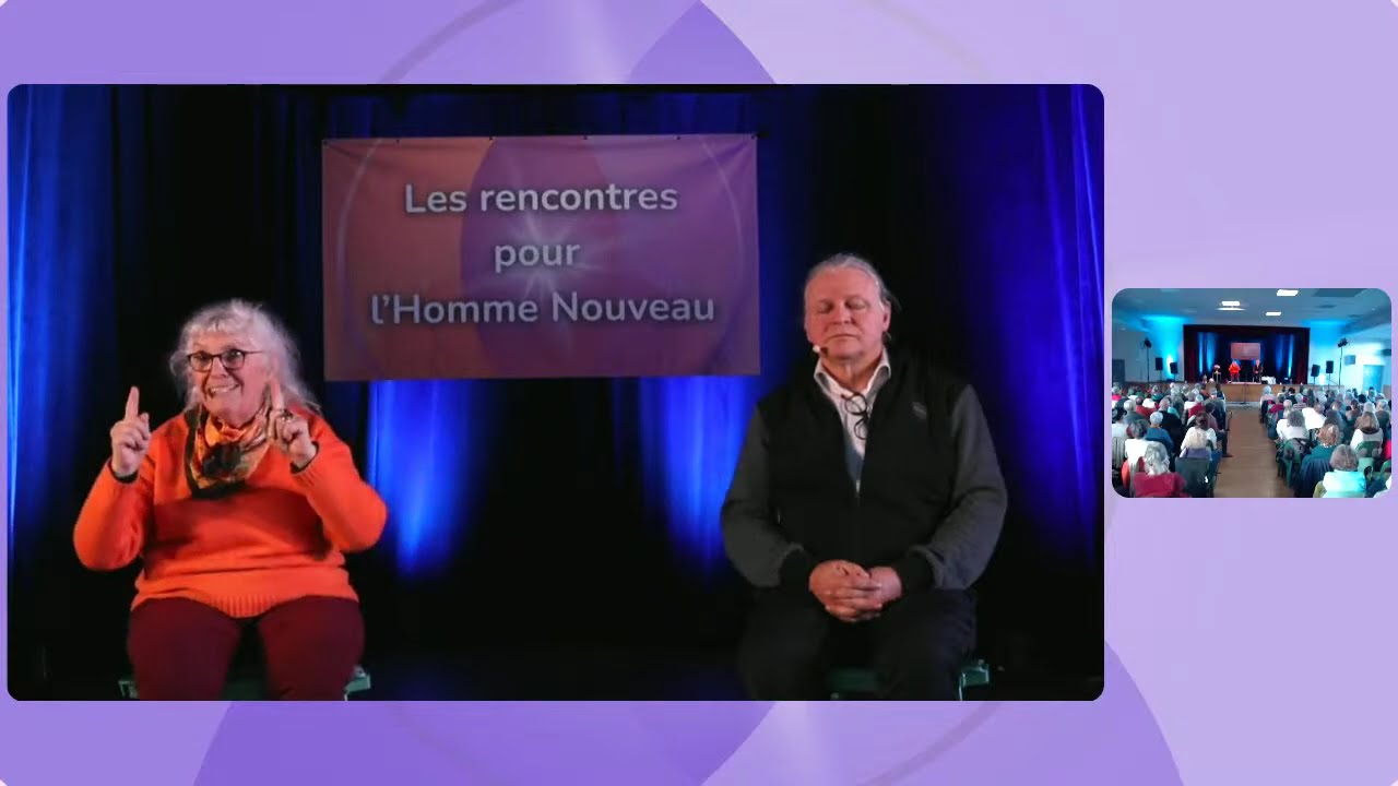 🚶‍🙋‍♀️🧑‍🤝‍🧑J-C Pascal & M-O Sansault avec le public de la 1ère rencontre pour l’Homme Nouveau