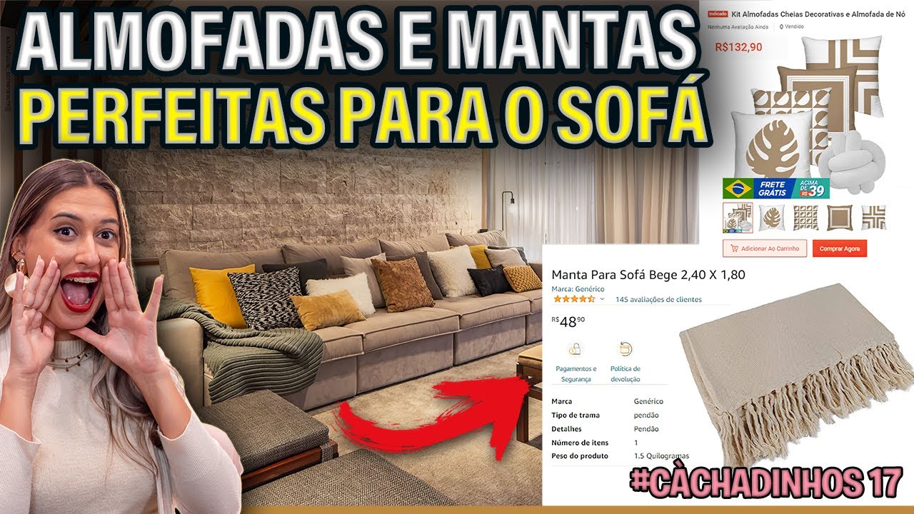 #CÀCHADINHOS 17 - ALMOFADAS E MANTAS PERFEITAS PARA O SOFÁ