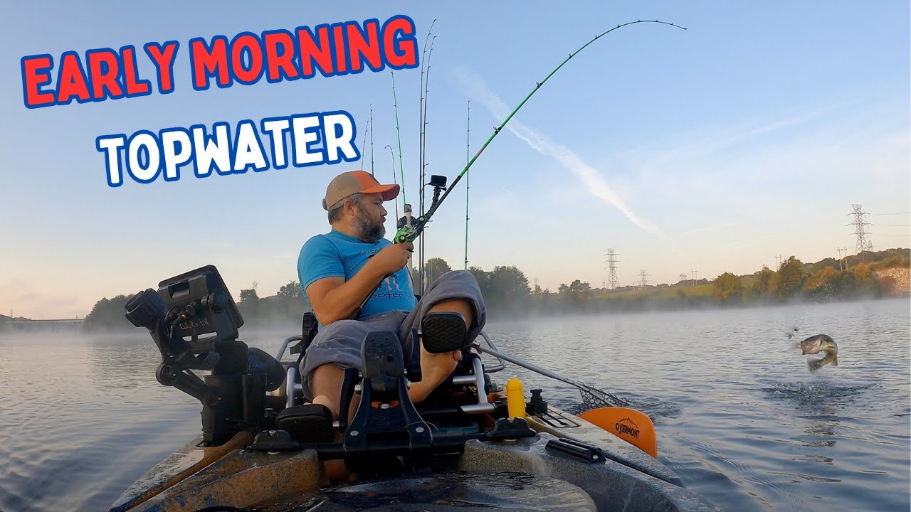 Early Morning Topwater with the V-Twin Buzzbait below the Cowans Ford Dam on Mountain Island Lake
