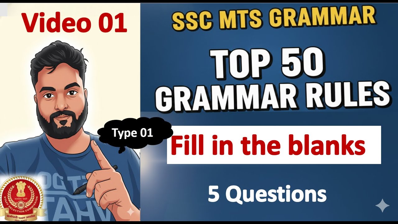 SSC MTS English Grammar Kannada | Fill in the Blanks – Video 1 | Kannada Explanation with Tricks