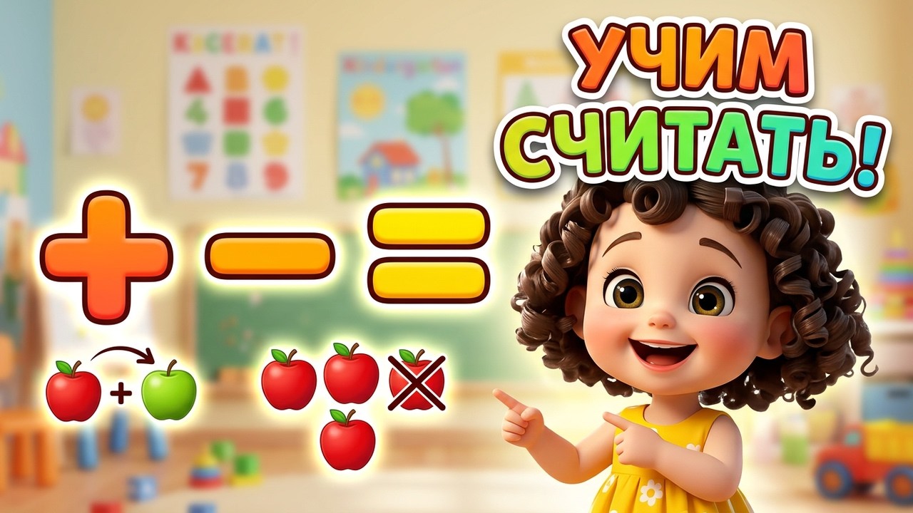 Учим арифметические знаки ➕➖= | Весёлая песенка для детей
