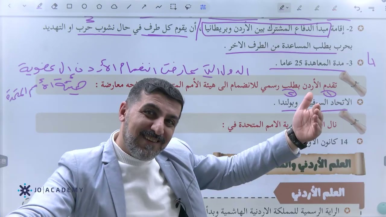 تاريخ الاردن _ اول ثانوي _ الدرس الاول ( جزء رابع ) تأسيس امارة شرق الاردن