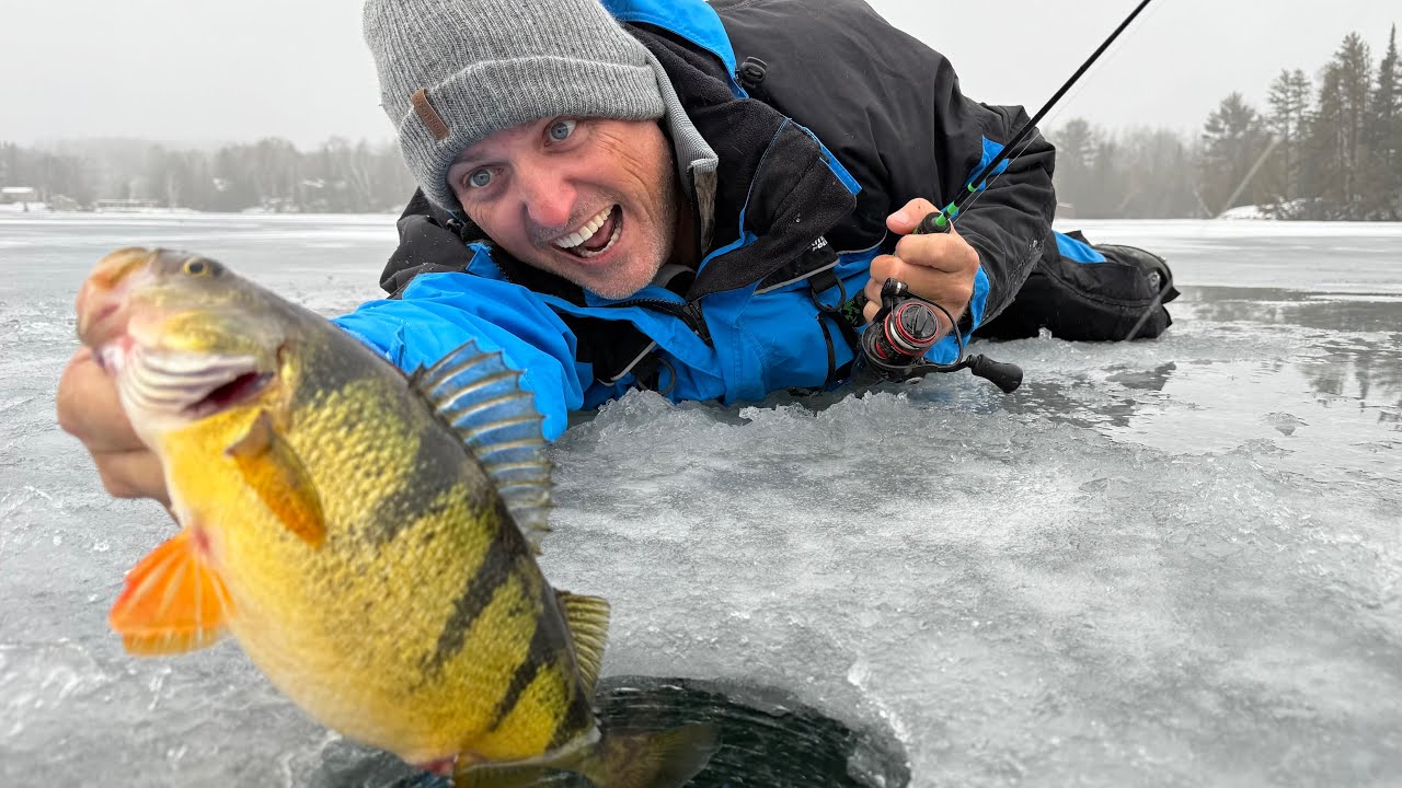 Fishing on THIN ICE! {Catch Clean Cook} Huge Blizzard!!! 